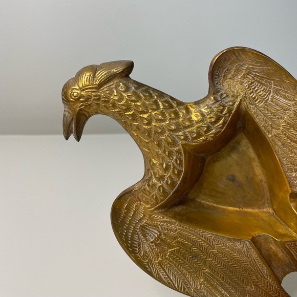 ANTIQUE Brass Eagle Ash Tray -India - Picture 4 of 9